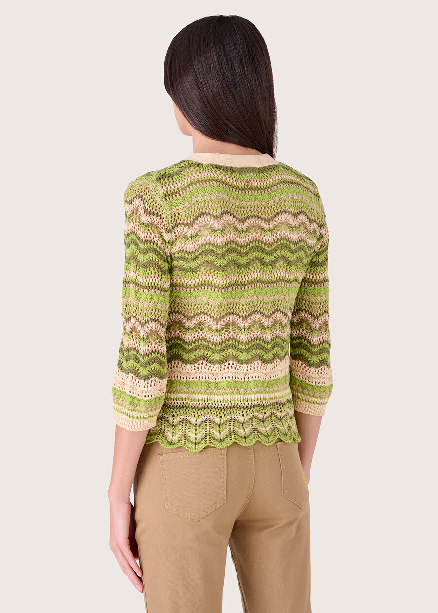 Colin 100% cotton cardigan BEIGE SAFARI Woman , image number 3