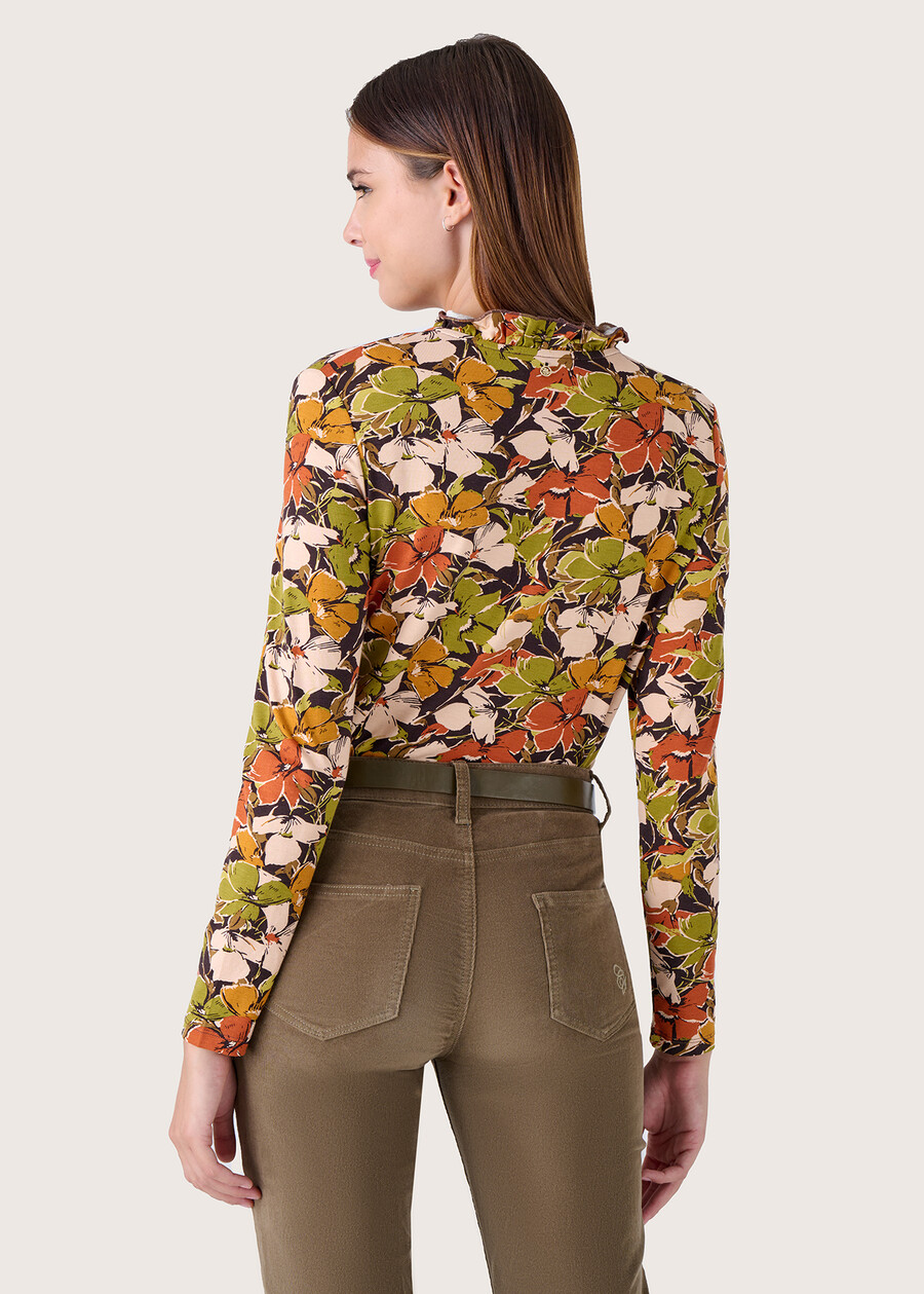 Siria floral pattern jersey MARRONE TIERRA Woman , image number 3