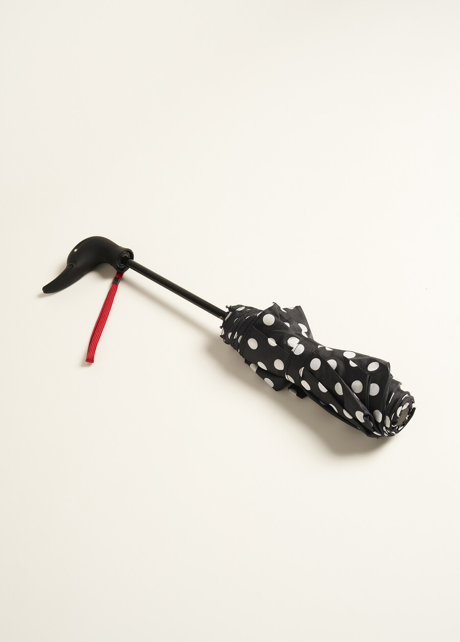 Ombrello Pois con Manico Papera NERO BLACK Donna , immagine n. 2