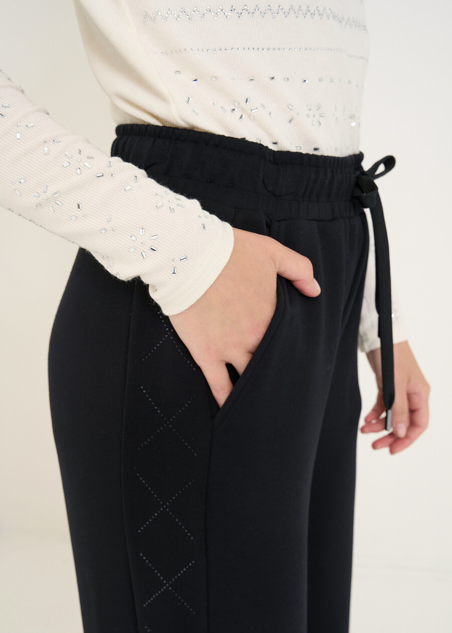 Pantaloni jogger Paddy con strass NERO Donna , immagine n. 3