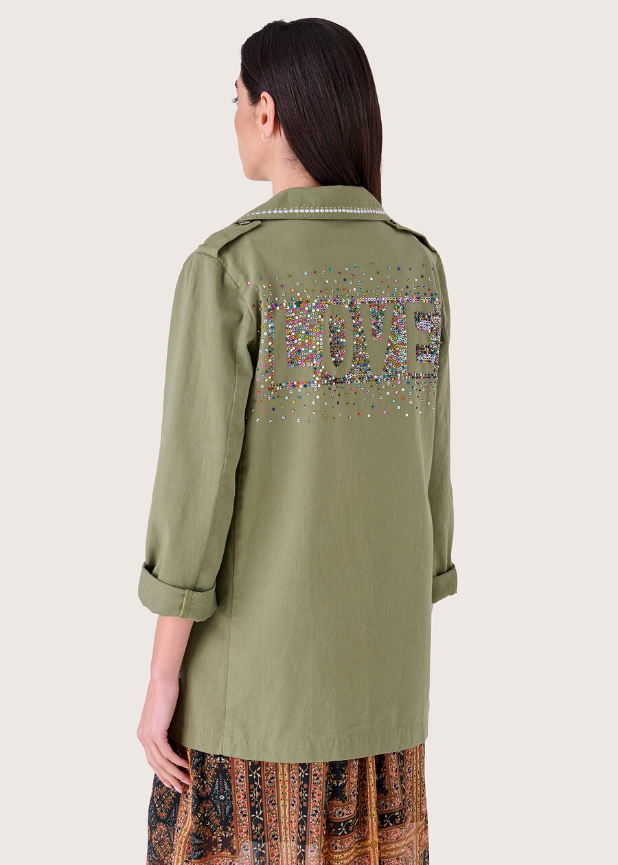 Garden 100% cotton denim jacket VERDE TEA Woman , image number 4