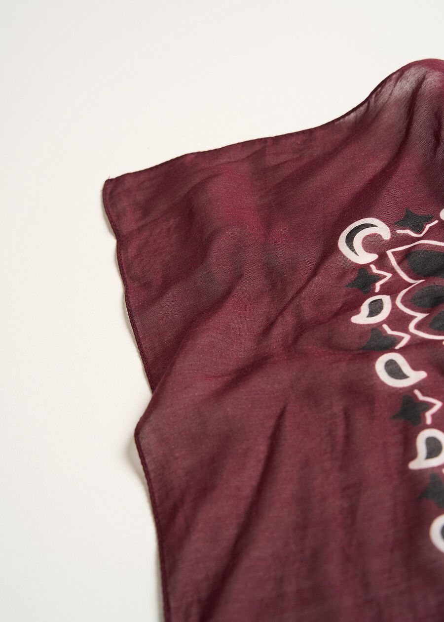 Foulard Sailey stampa cashmere ROSSO BORDEAUX Donna , immagine n. 3