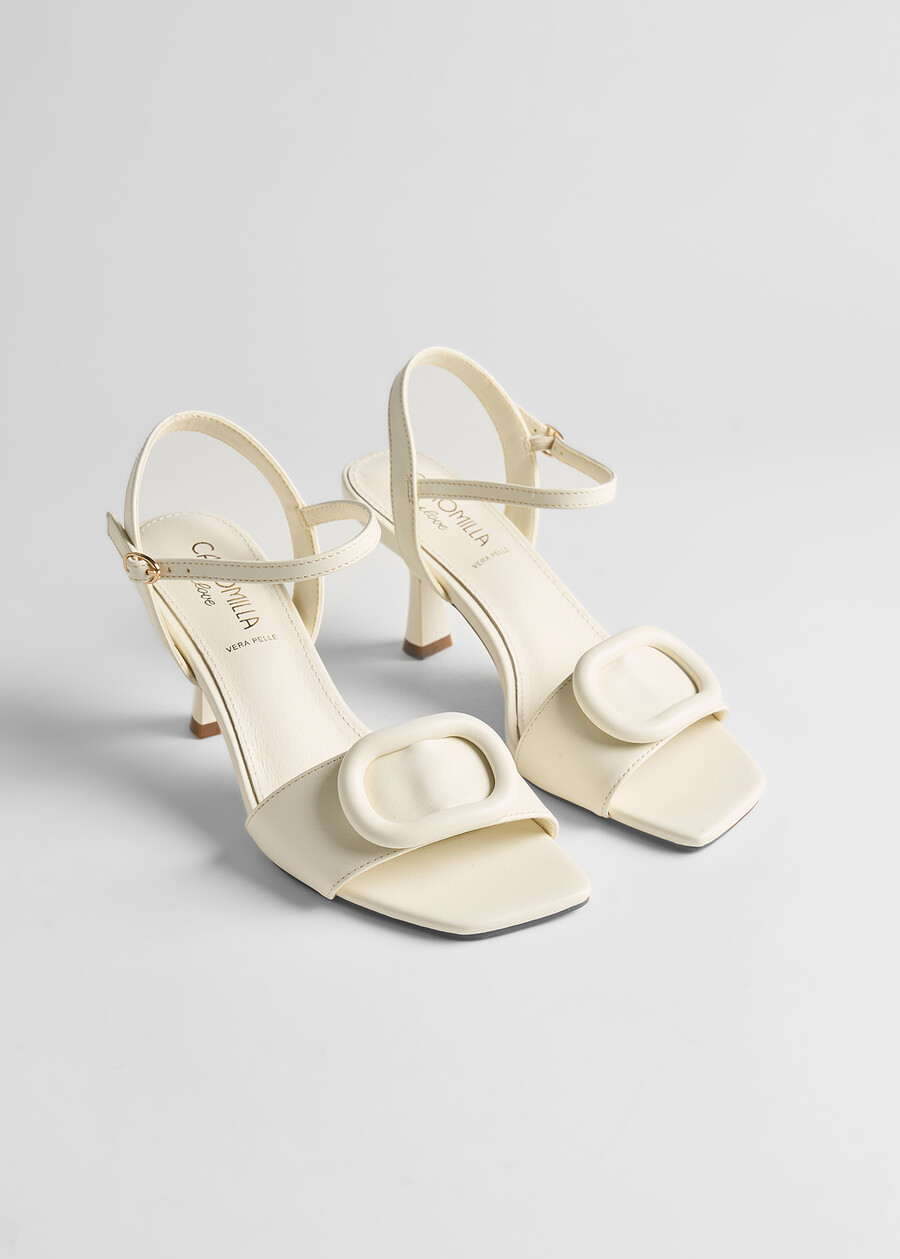 Sandalo Sary con tacco e decoro BEIGE LATTE Donna , immagine n. 2