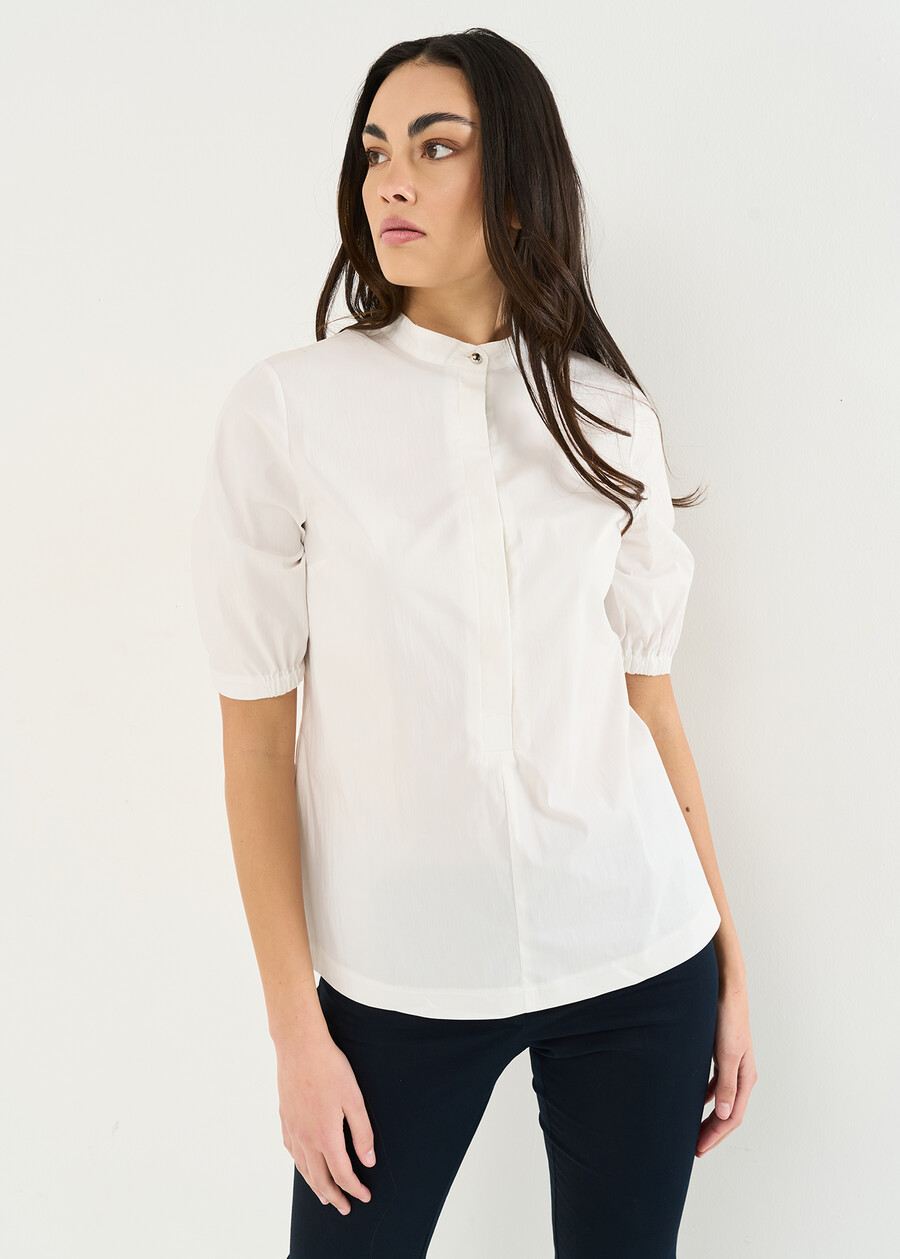 Coeur cotton blend blouse BIANCO WHITE Woman , image number 1