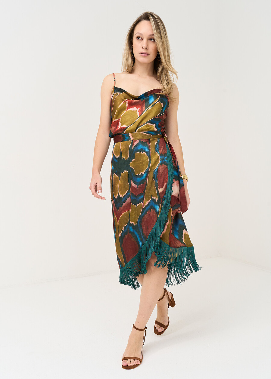 Giusy Africa print skirt VERDE Woman , image number 2