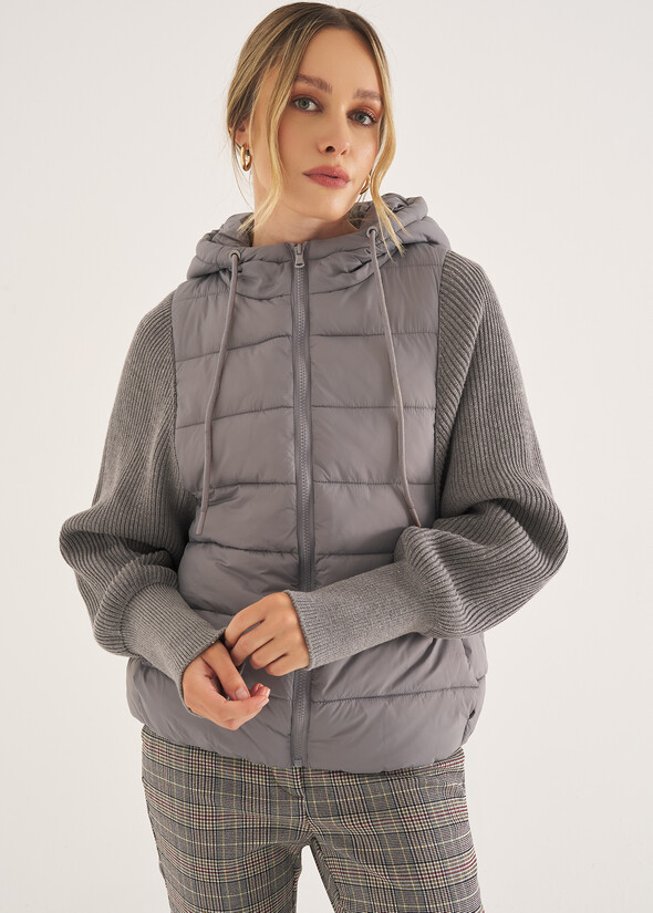 Paggy quilted belted jacket GRIGIO Woman null