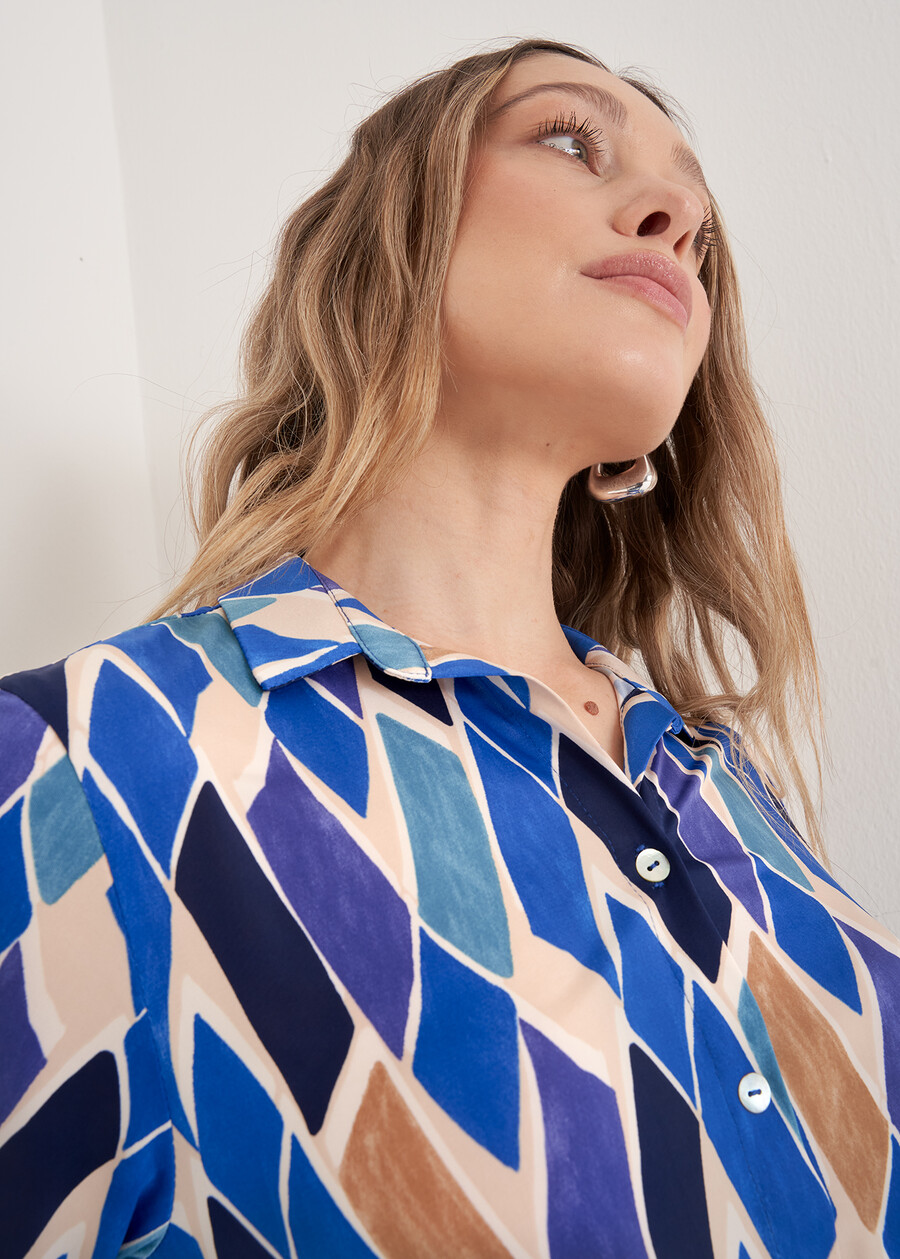 Camicia Solera Nodo Fantasia BLU Donna , immagine n. 2