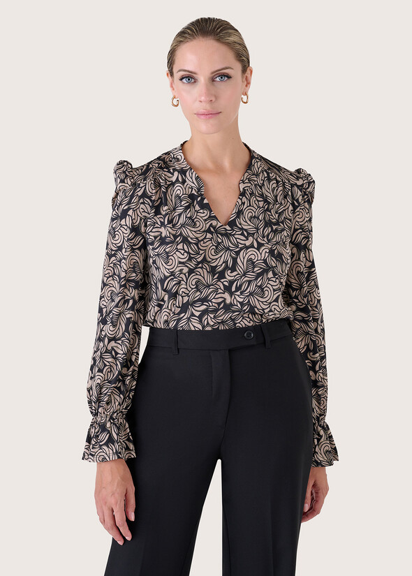 Saint blouse with ruffles NERO BLACK Woman null