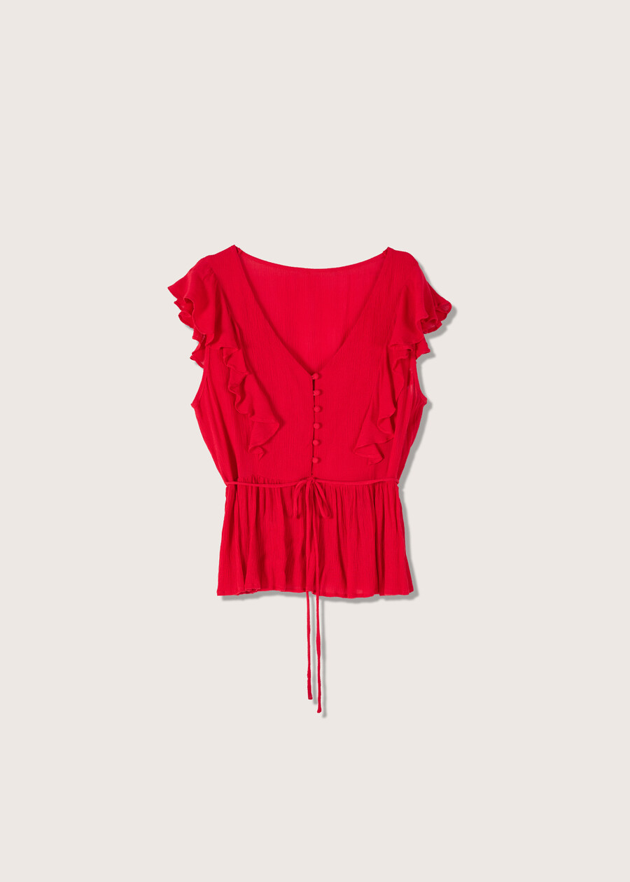 Top Tessa 100% rayon ROSSO CARPETBLU ABISSO Donna , immagine n. 4
