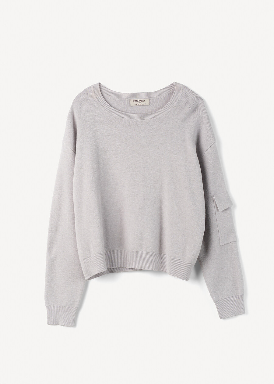 Monia sweater with sleeve pocket MARRONE CAFFEGRIGIO PERLA Woman , image number 6