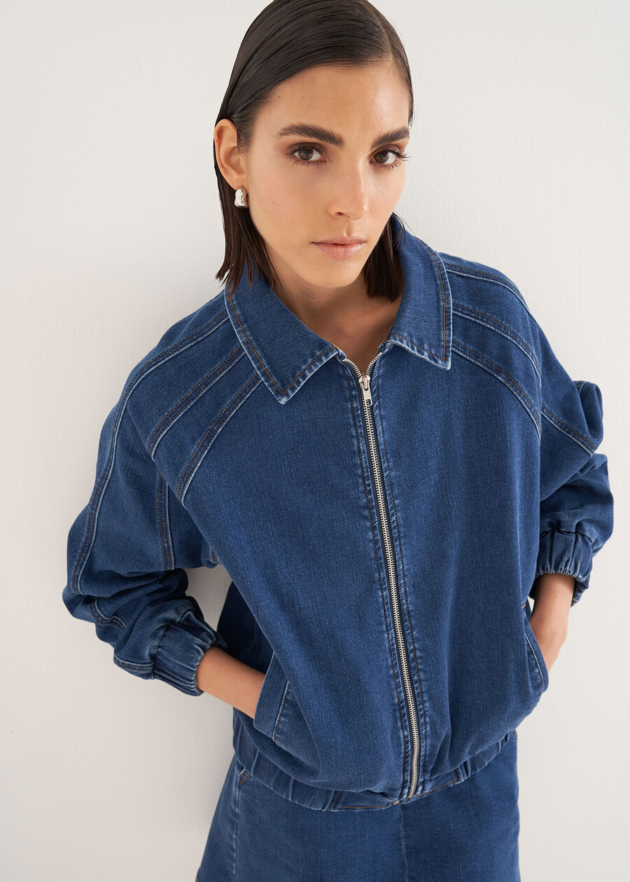 Giacca Girta in denim di cotone DENIM MEDIUM DENIM Donna , immagine n. 2