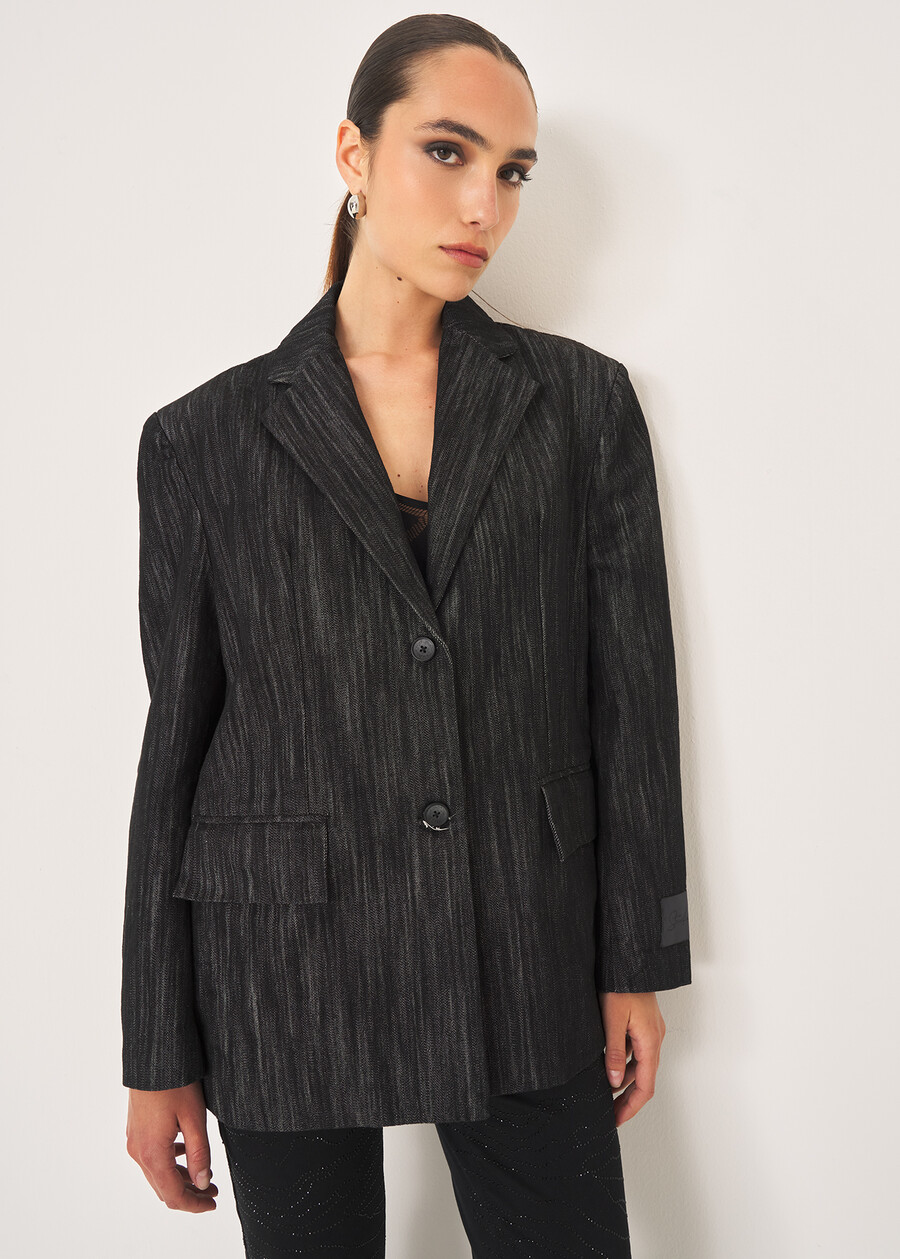 Gayl oversized denim jacket GRIGIO DARK GREY Woman , image number 1