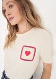 T-shirt Sveva In 100% Cotone Ricamato GIALLOBIANCO BURRO Donna immagine n. 2