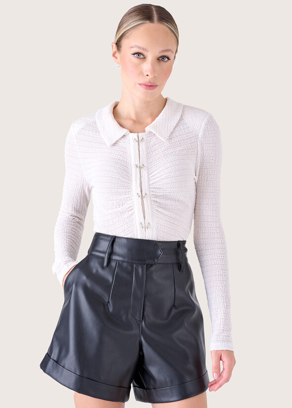 Maglia Saffo in tessuto goffrato BEIGE GESSO Donna null