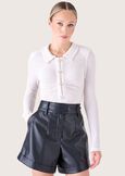 Maglia Saffo in tessuto goffrato BEIGE GESSO Donna immagine n. 1