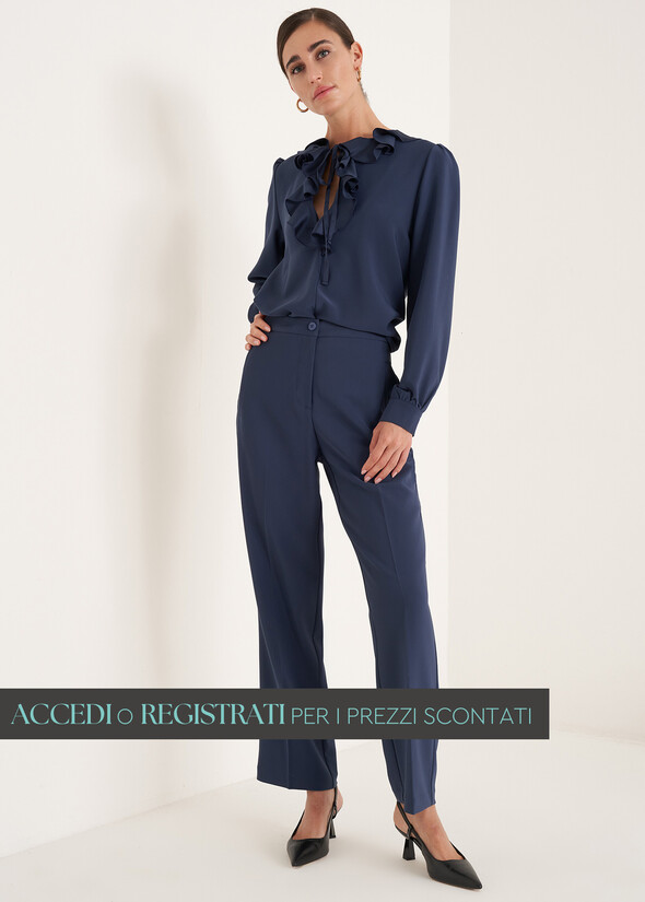 Pantalone Primo in cady BLU MIDNIGHT Donna null