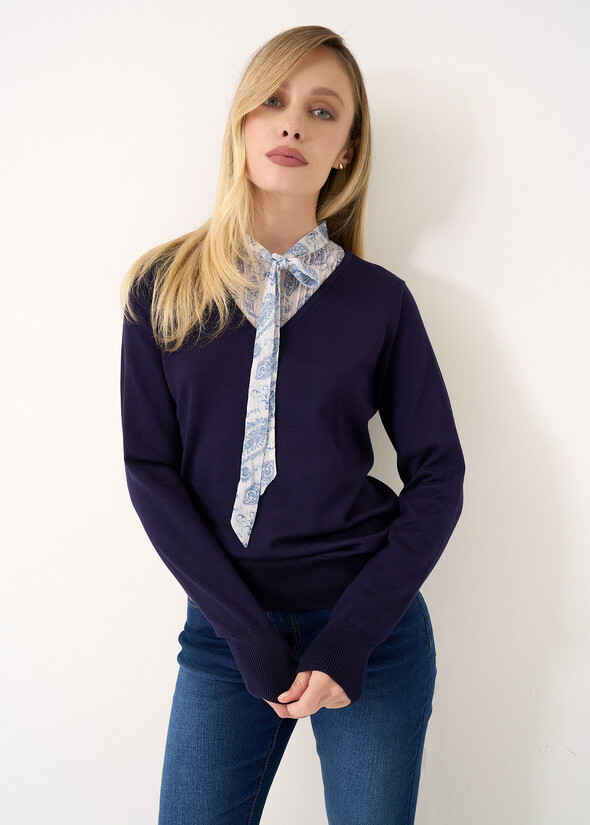 Mery 2-in-1 sweater with shirt BLU Woman null