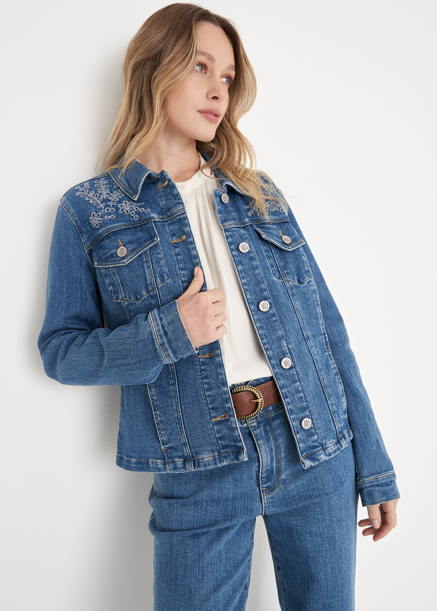 Gala cotton denim jacket DENIM MEDIUM DENIM Woman , image number 1