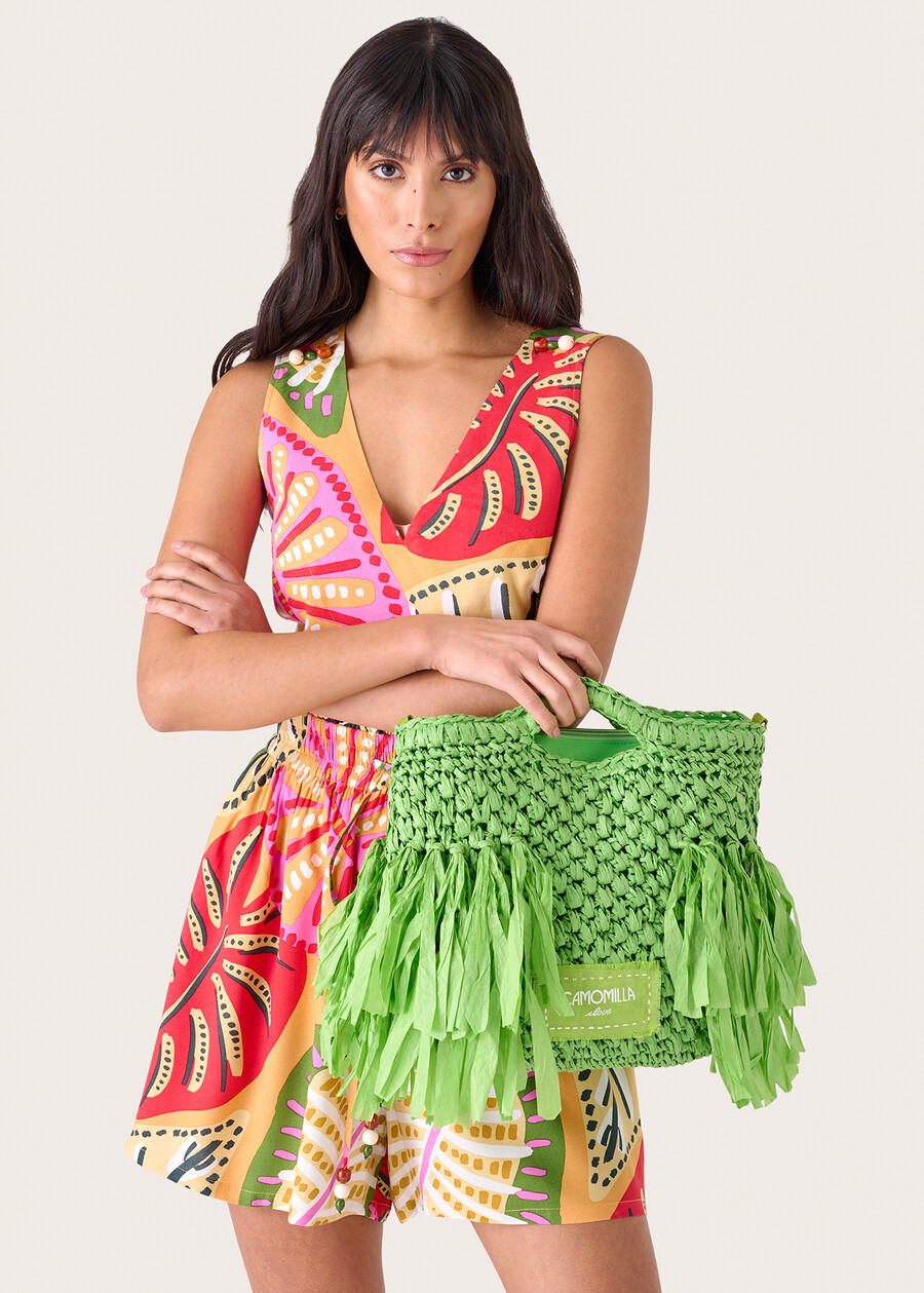 Beba 100% straw bucket bag  Woman , image number 1
