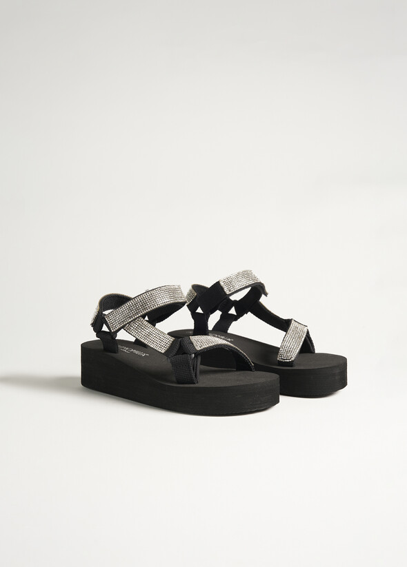 Sandalo Susette con zeppa NERO BLACK Donna null