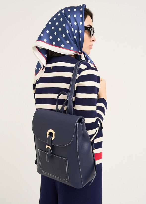 Balou deer-print faux leather backpack BLU Woman null