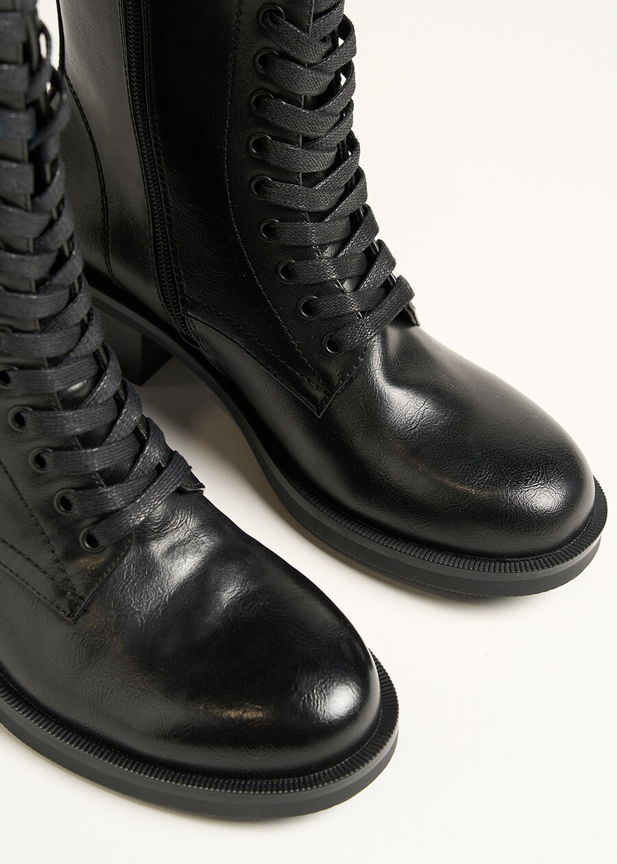 Steph lace-up combat boots NERO Woman , image number 3