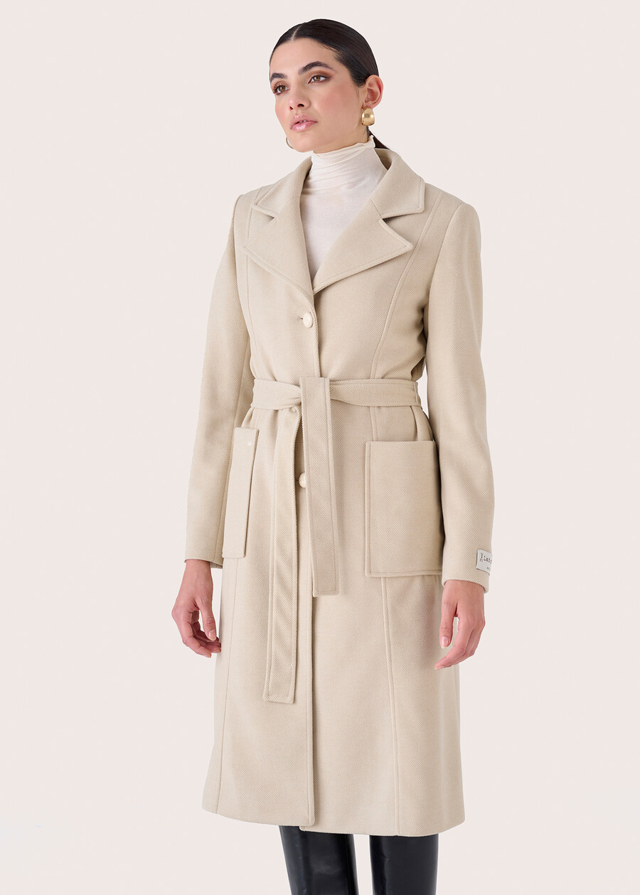 Cappotto Camillo in panno NERO BLACKBEIGE GREIGE Donna , immagine n. 4
