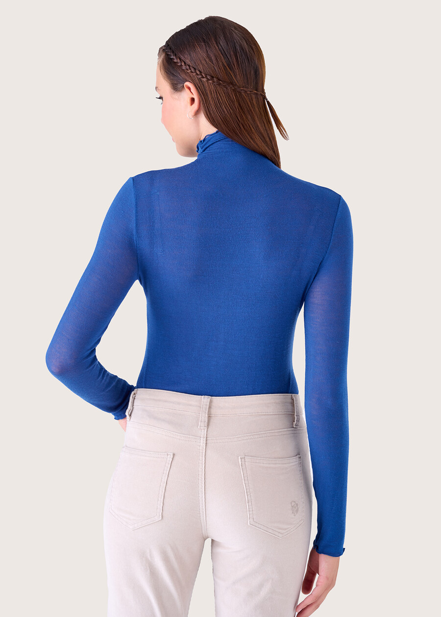 Maglia Stacey in viscosa NERO BLACKBEIGE LATTEBLU LAGUNAVIOLA IRISMARRONE TIERRAVERDE AVOCADO Donna , immagine n. 3