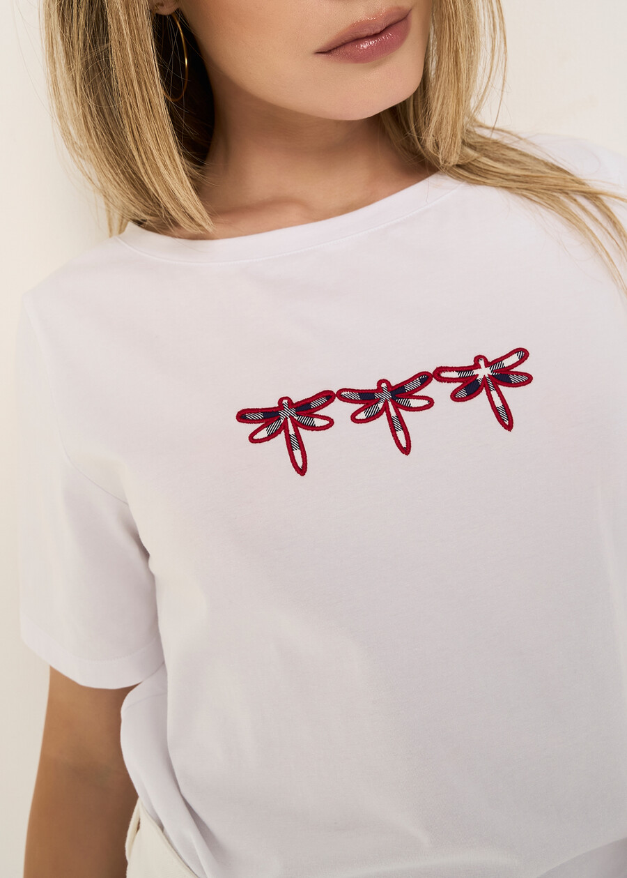 T-shirt Seymur con ricamo libellula BIANCO WHITE Donna , immagine n. 2
