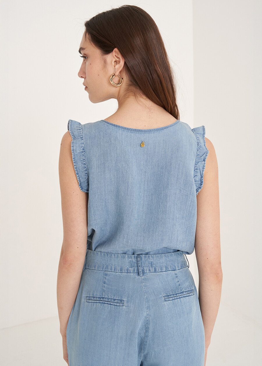 Top Tally in lyocell
 DENIM MEDIUM DENIM Donna , immagine n. 3