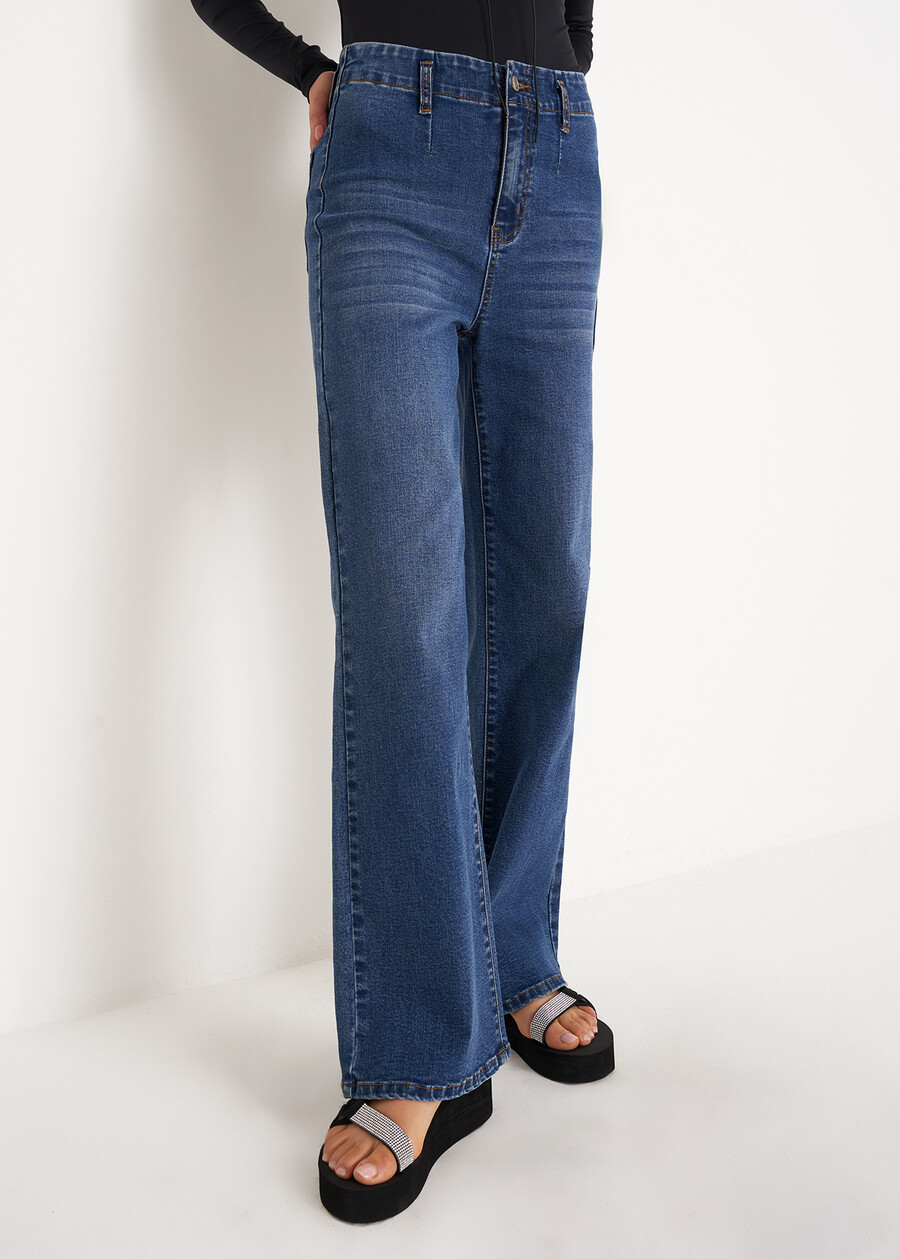 Dean denim cotton trousers DENIM MEDIUM DENIMBLUE OLTREMARE  Woman , image number 2