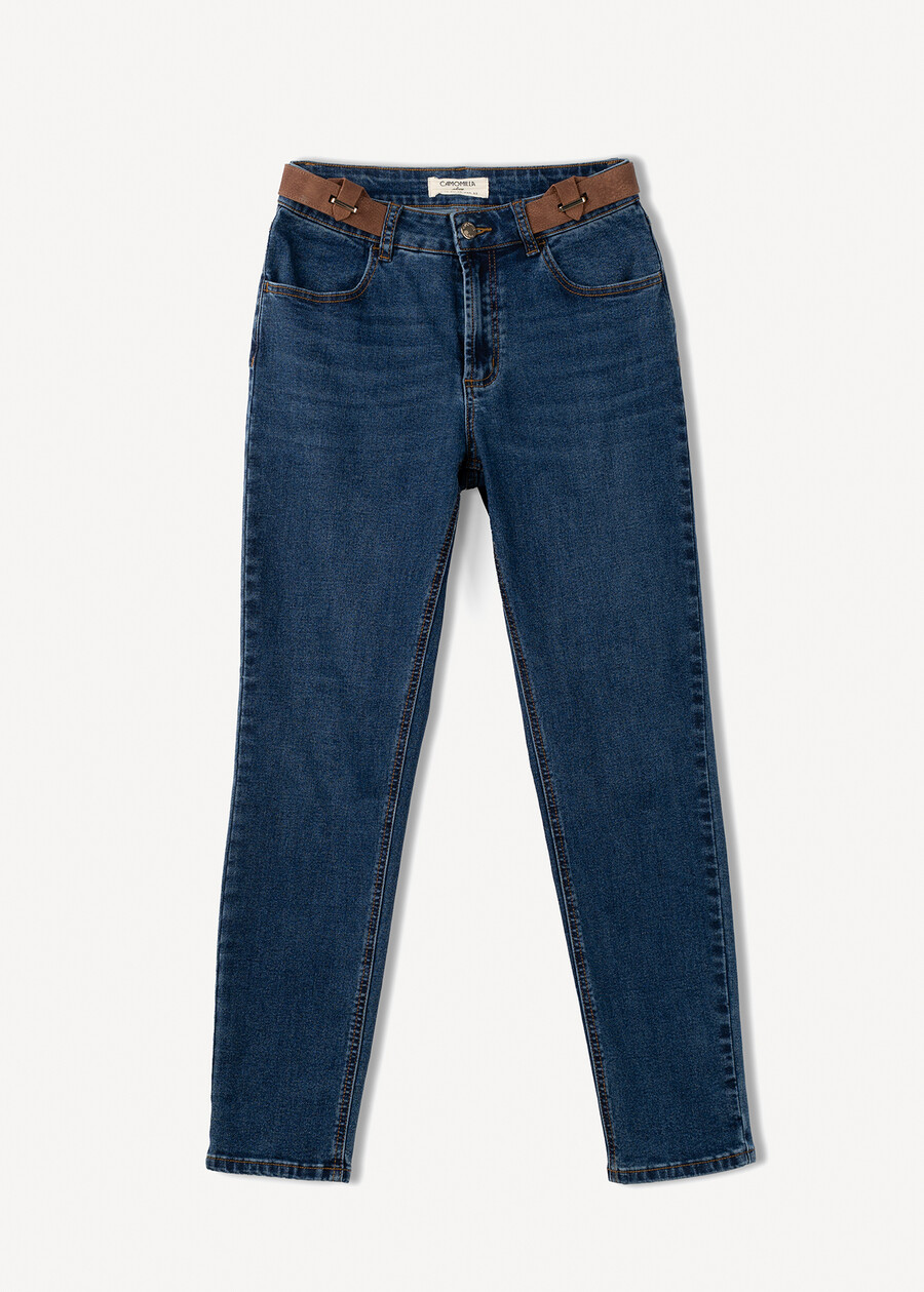 Pantaloni Katej-P in denim con dettagli in ecopell DENIM MEDIUM DENIM Donna , immagine n. 5
