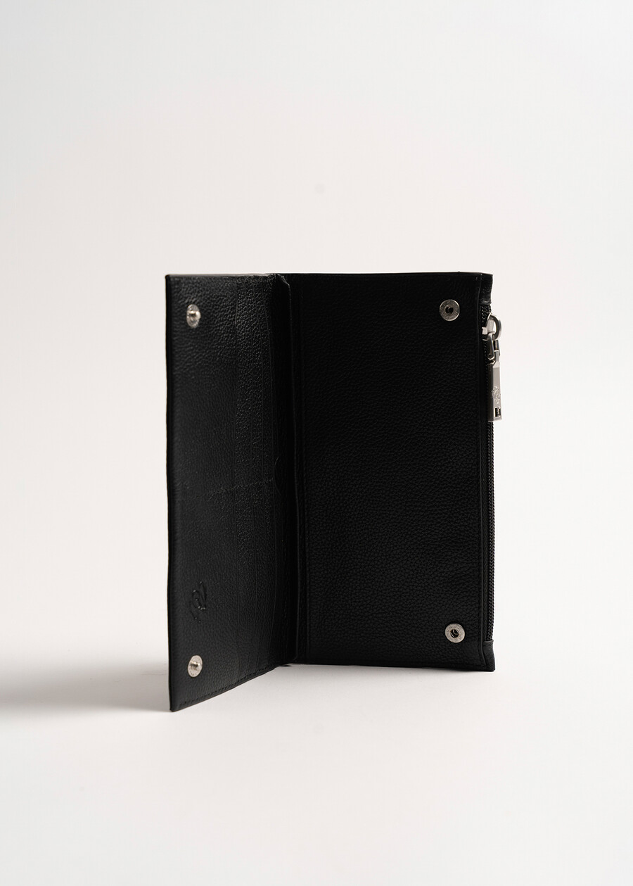 Portafogli Phonex-A in 100% vera pelle cavallino NERO BLACK Donna , immagine n. 5