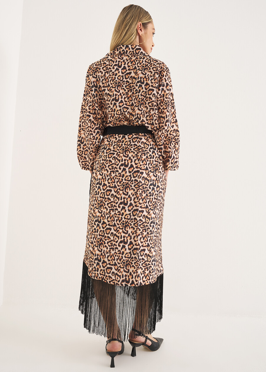 Gemma wrap skirt with fringes NERO BLACK Woman , image number 4