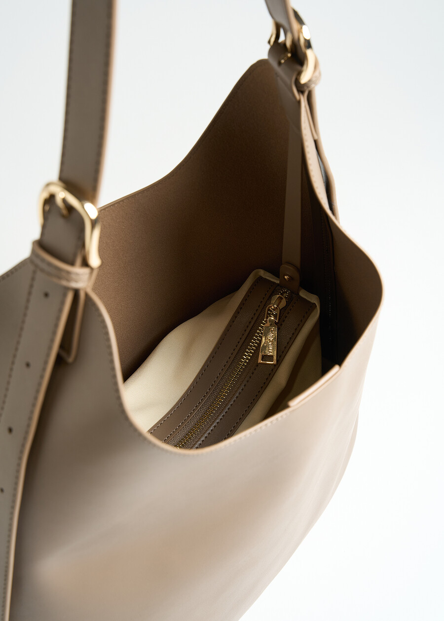 Borsa a sacca Babsy in ecopelle NEROMARRONE Donna , immagine n. 5