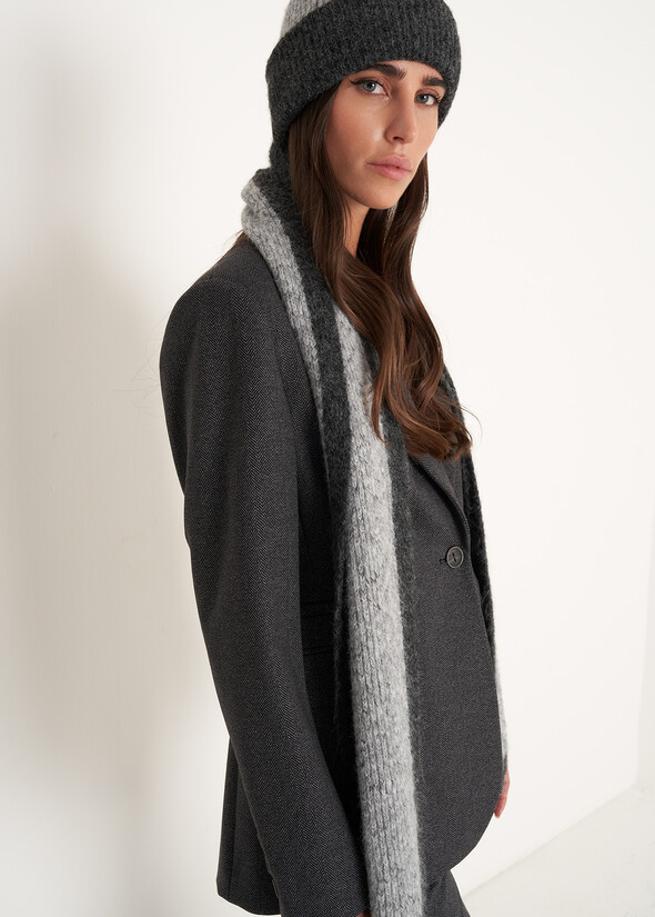 Sciarpa Sady con bordo a contrasto Sciarpa Sady con bordo a contrasto GRIGIO CENERE Donna null