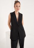 Gile Sleeveless Blazer With Pockets BIANCO WHITENERO BLACK Woman image number 1