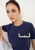 T-shirt Senca con passamaneria BLU Donna immagine n. 2