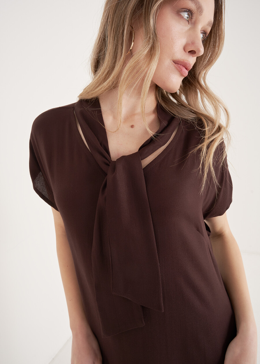 Abito Angie In 100% Viscosa MARRONE JAVA Donna , immagine n. 2