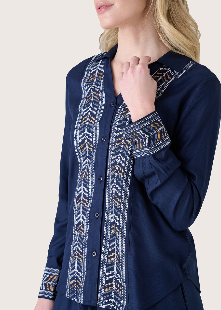 Cledi 100% rayon shirt BLUE OLTREMARE  Woman , image number 2