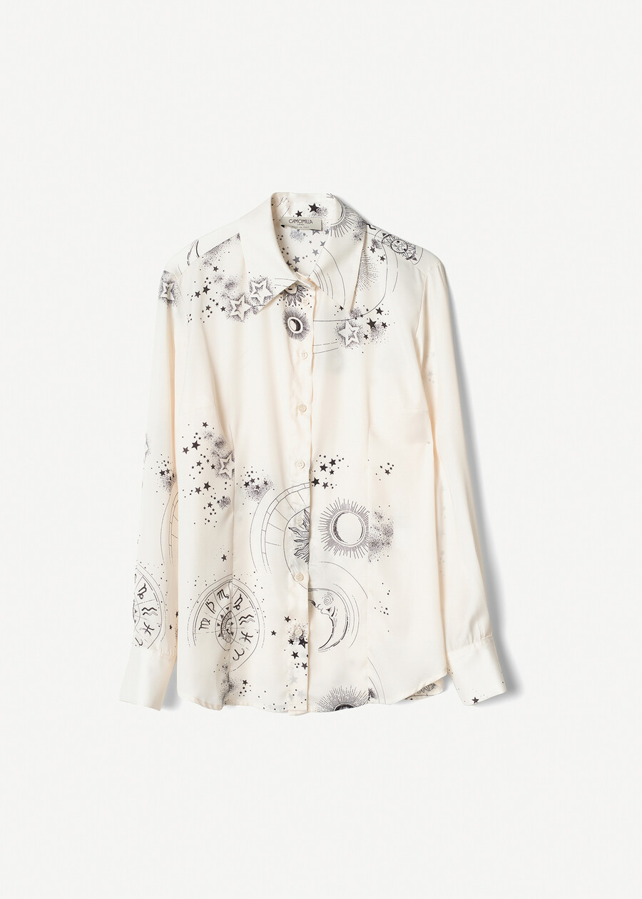 Alessia zodiac-print shirt BEIGE LATTE Woman , image number 5