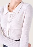 Maglia Saffo in tessuto goffrato BEIGE GESSO Donna immagine n. 2
