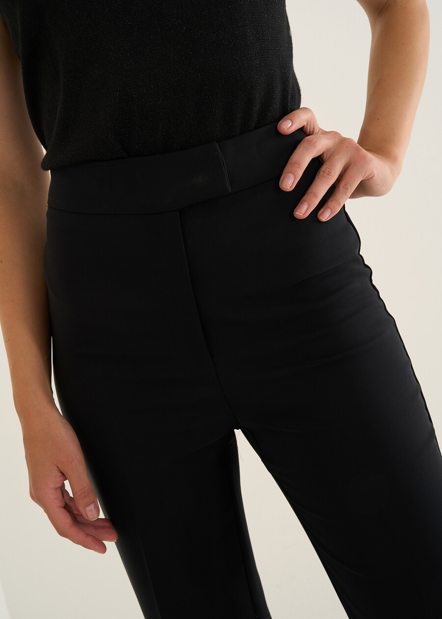 Ashley trousers in fluid cady NERO Woman , image number 4
