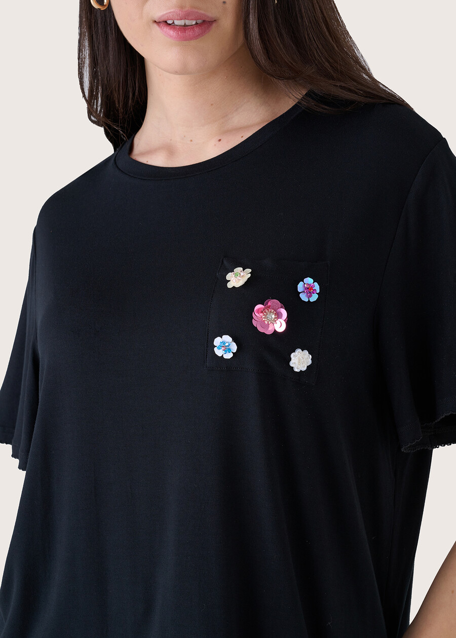T-shirt Sunti in ecovero NERO BLACK Donna , immagine n. 2