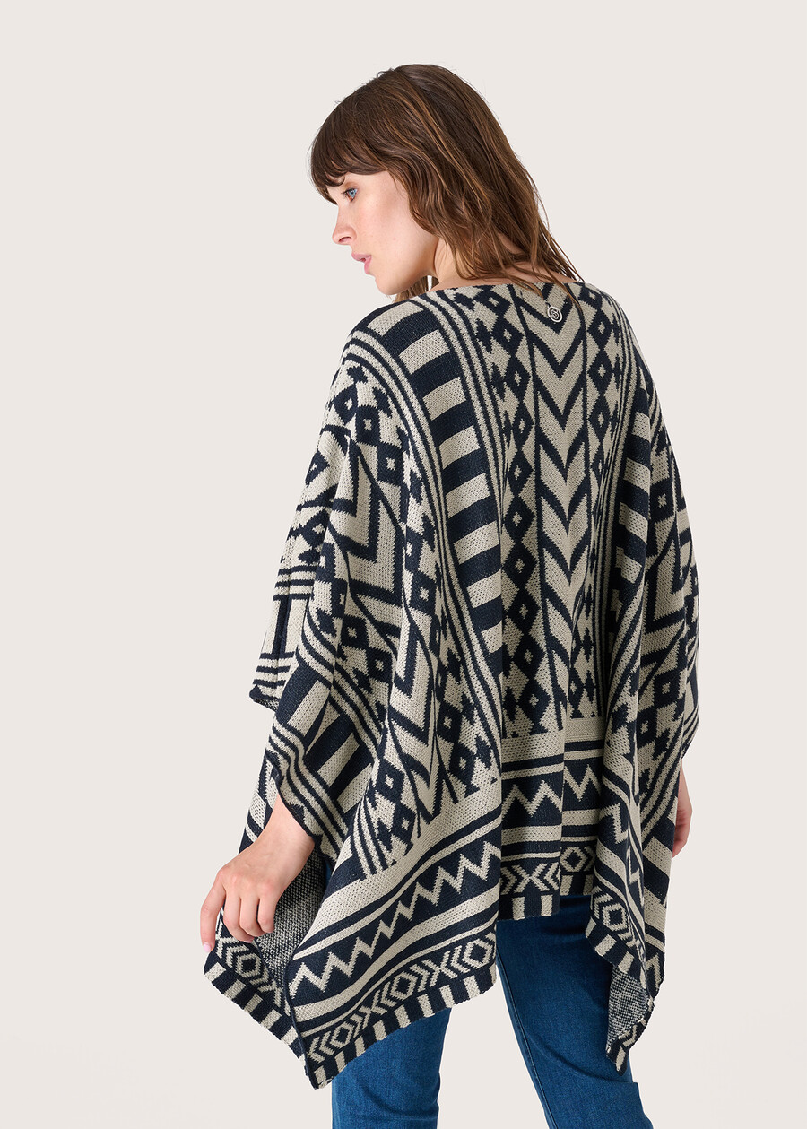 Mack poncho with ethnic pattern, Woman  , image number 2