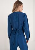 Blusa Baia Wrap Con Ricamo BLU OTTANIONERO BLACK Donna immagine n. 3