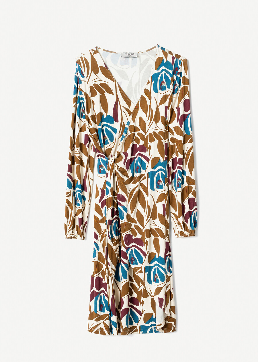 Azur floral wrap-effect dress VIOLA MELANZANA Woman , image number 5