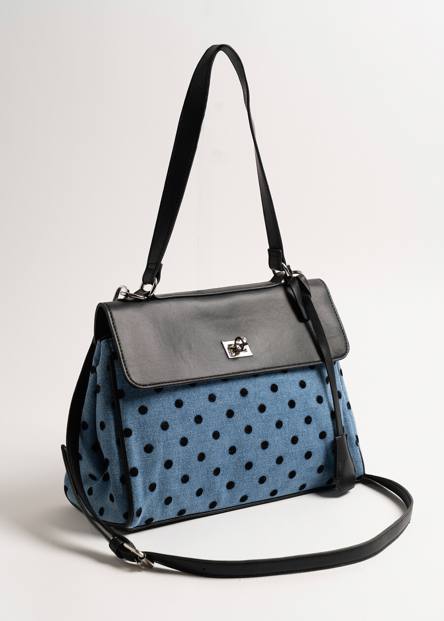 Bauletto Brenda denim pois NERO BLACK Donna , immagine n. 2