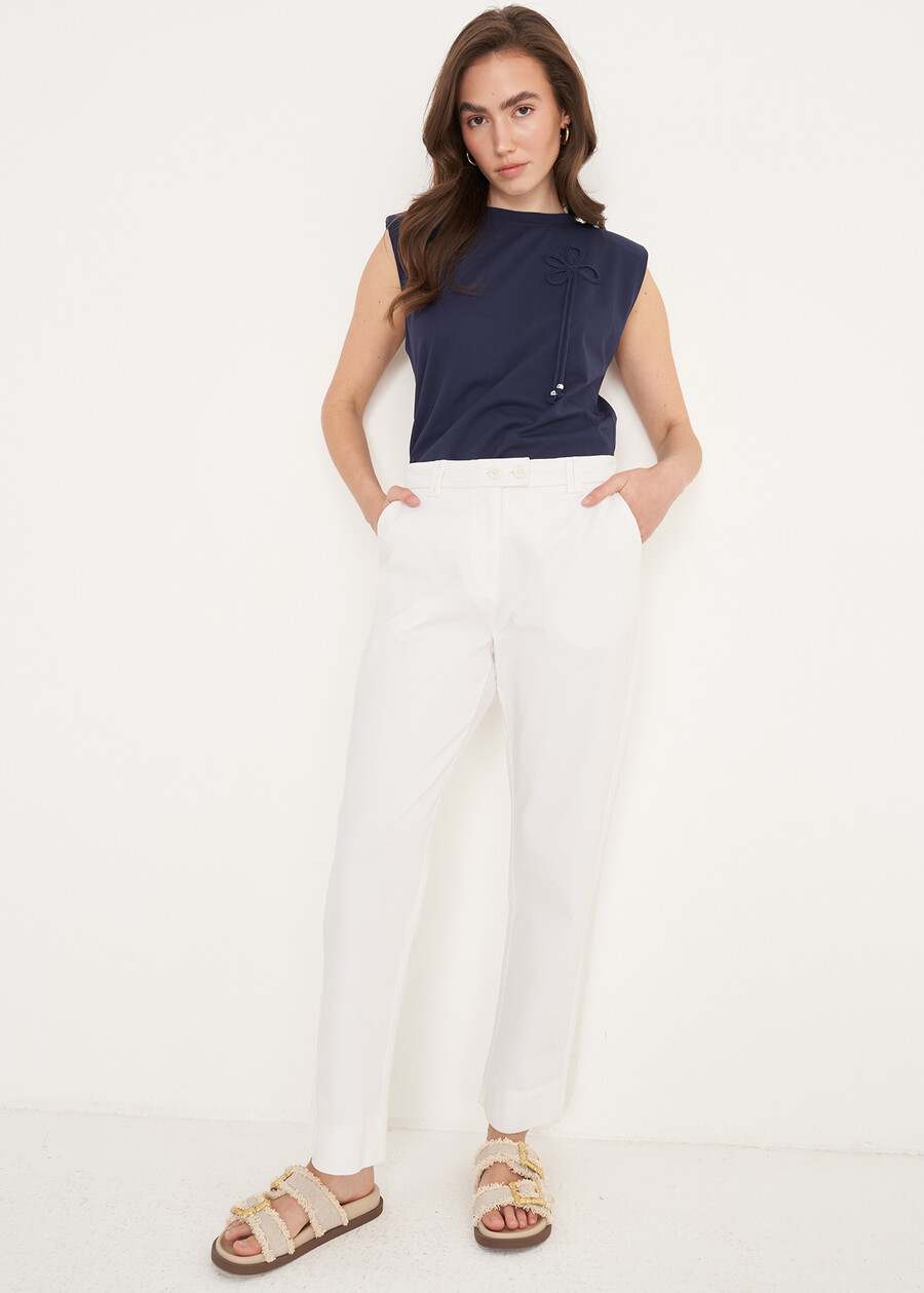 Canotta Tabita 100% Cotone BLUBIANCO WHITE Donna , immagine n. 4