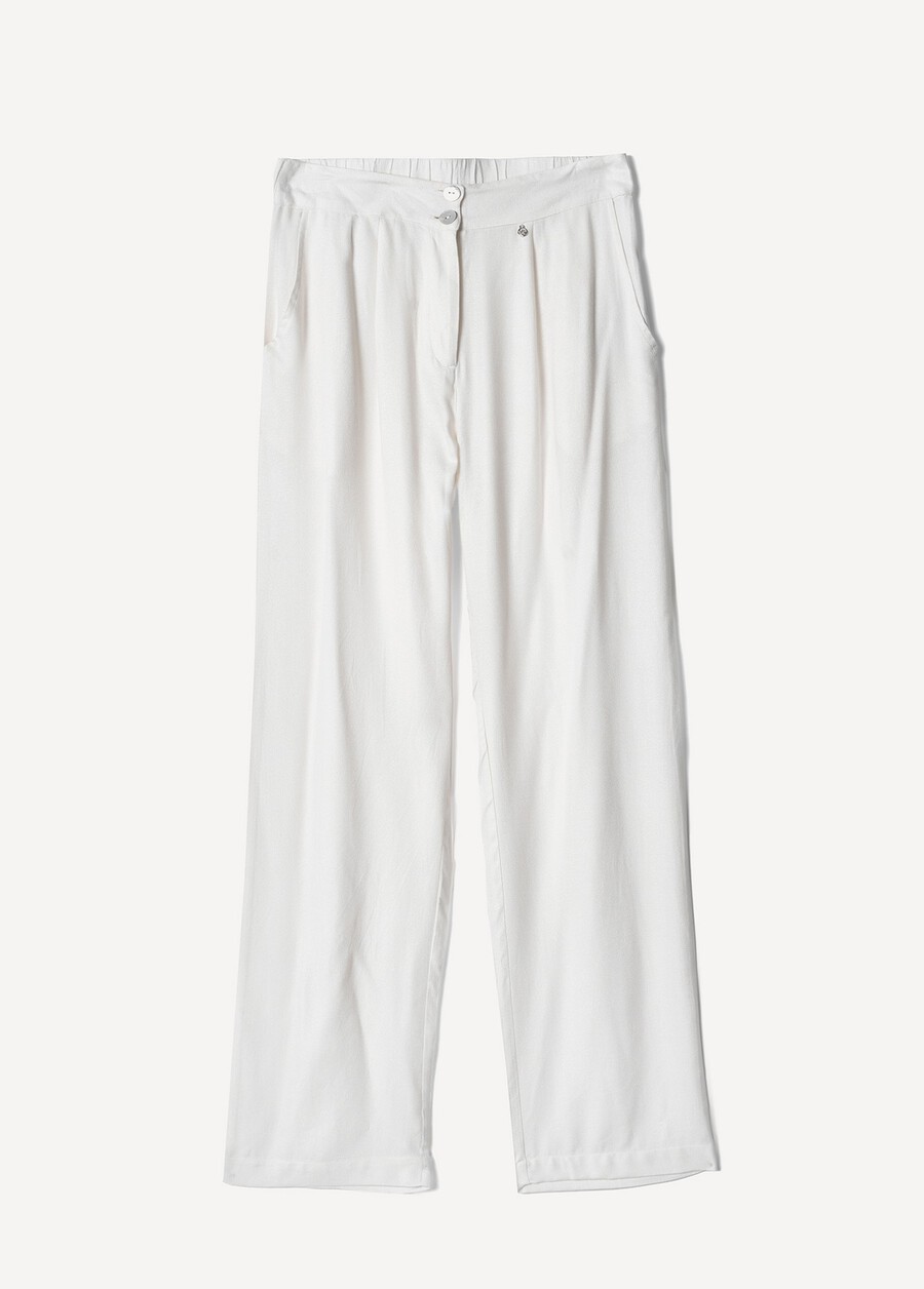 Pantaloni Ponty In Viscosa MARRONE JAVABIANCO BURRO Donna , immagine n. 5